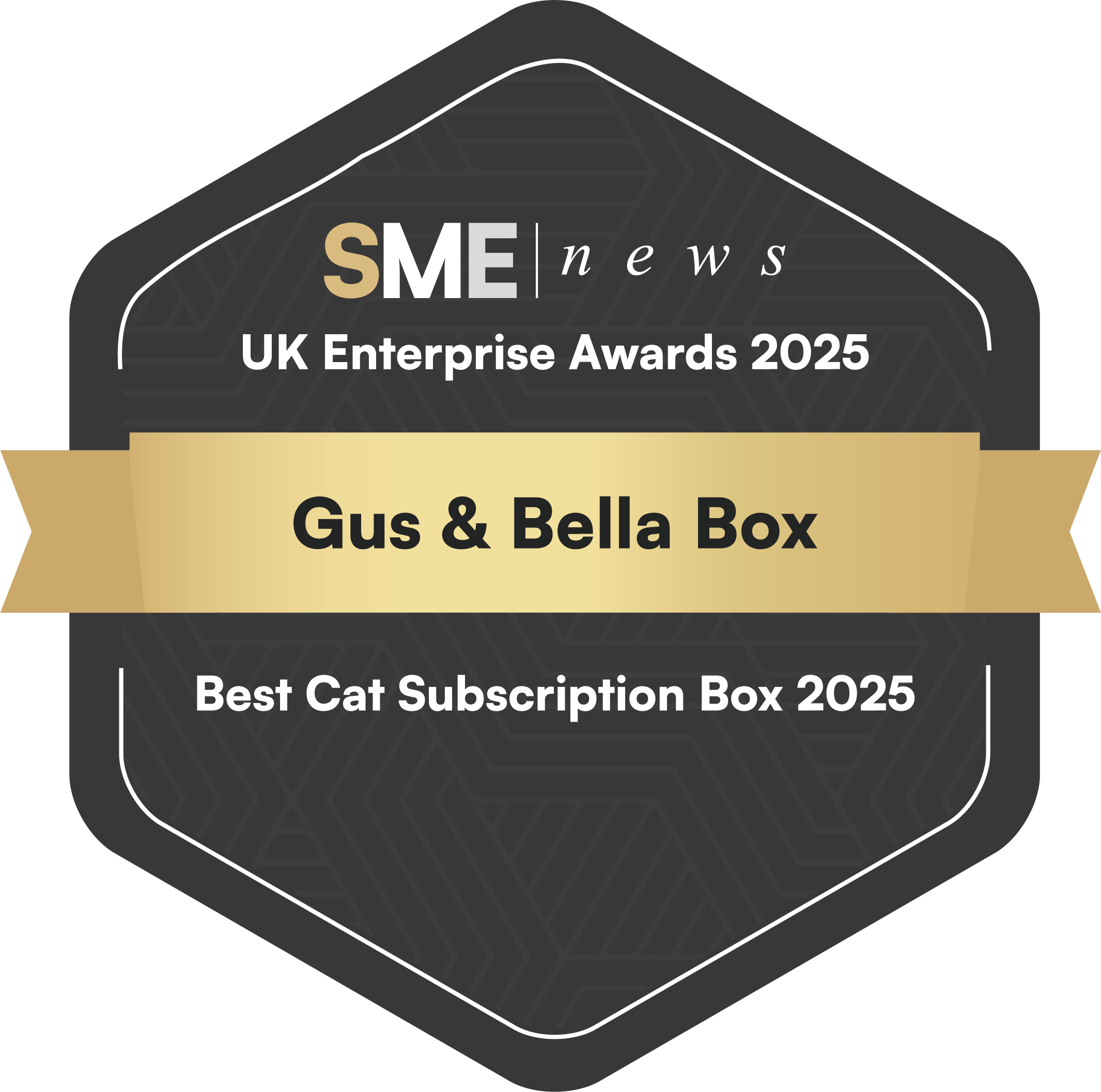 Gus & Bella selected as The Best Cat Subscription Box - UK Enterprise Awards 2025