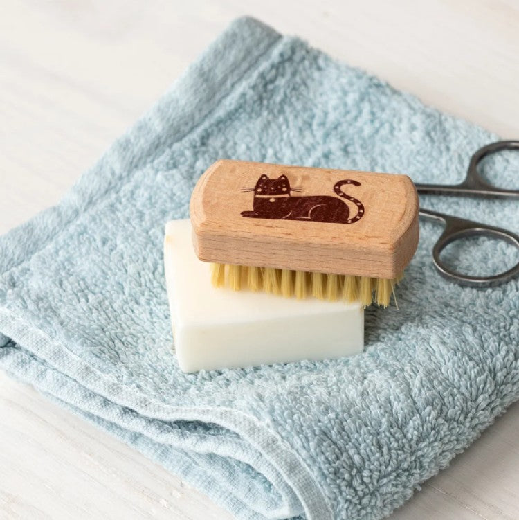 Wooden Cat Nail Brush