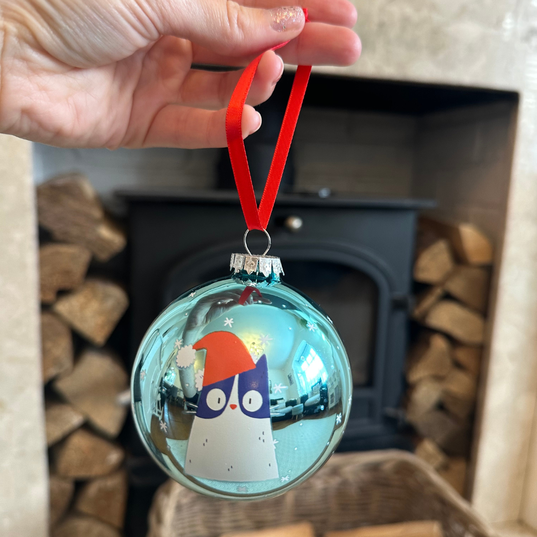 Christmas Bauble - with 3 Cat Head Designs