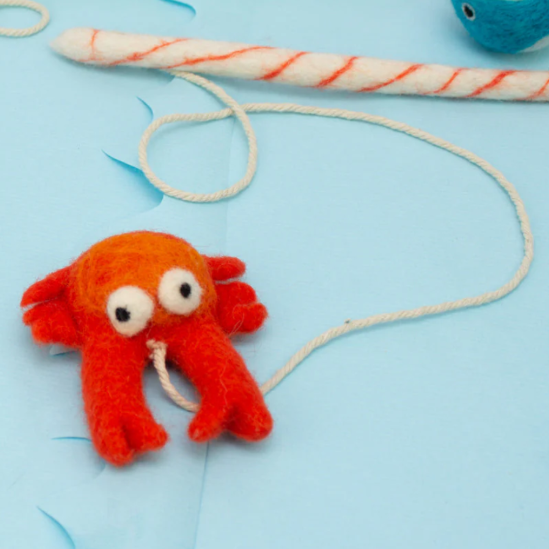 Handmade Wool Crab Teaser Toy