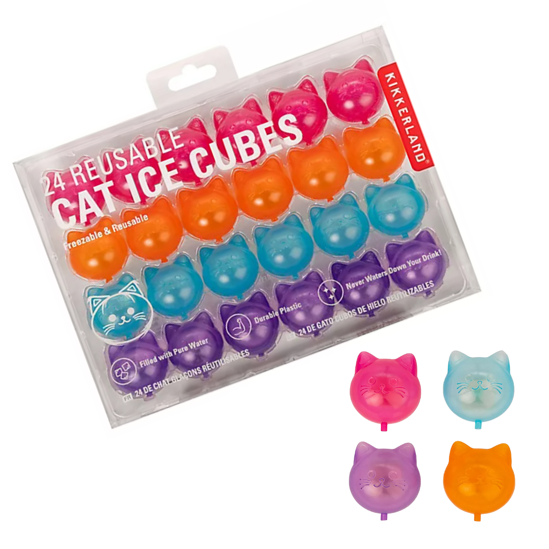 Cat Shaped Reusable Ice Cubes - Pack of 24