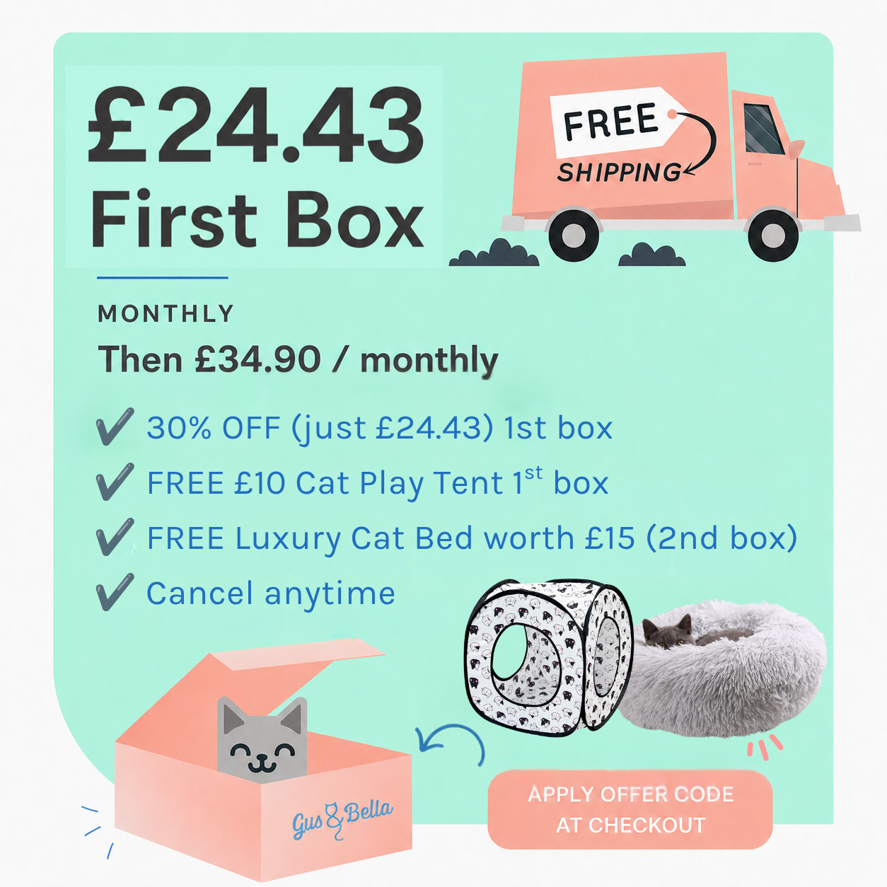 Monthly Cat Box + FREE GIFT