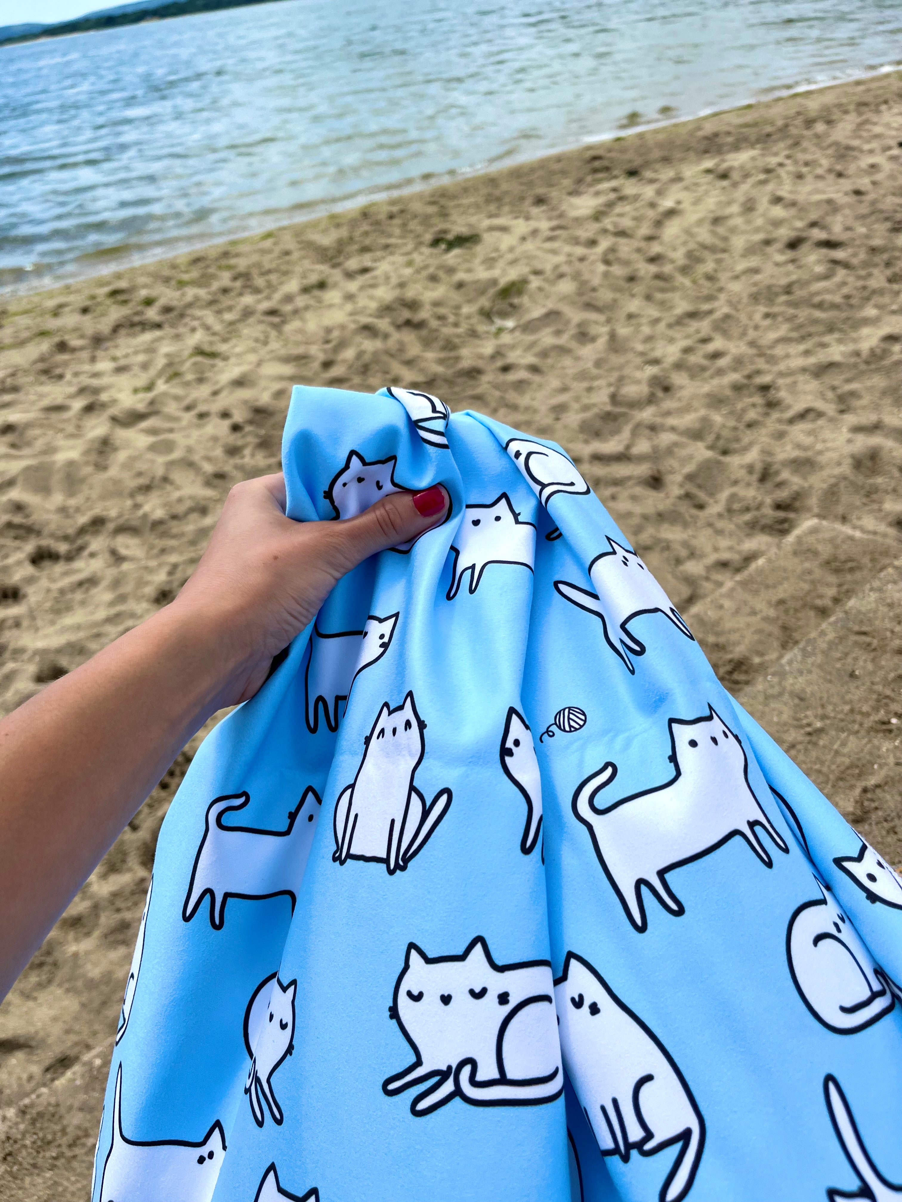 Cats Illustrated Travel/ Beach Towel