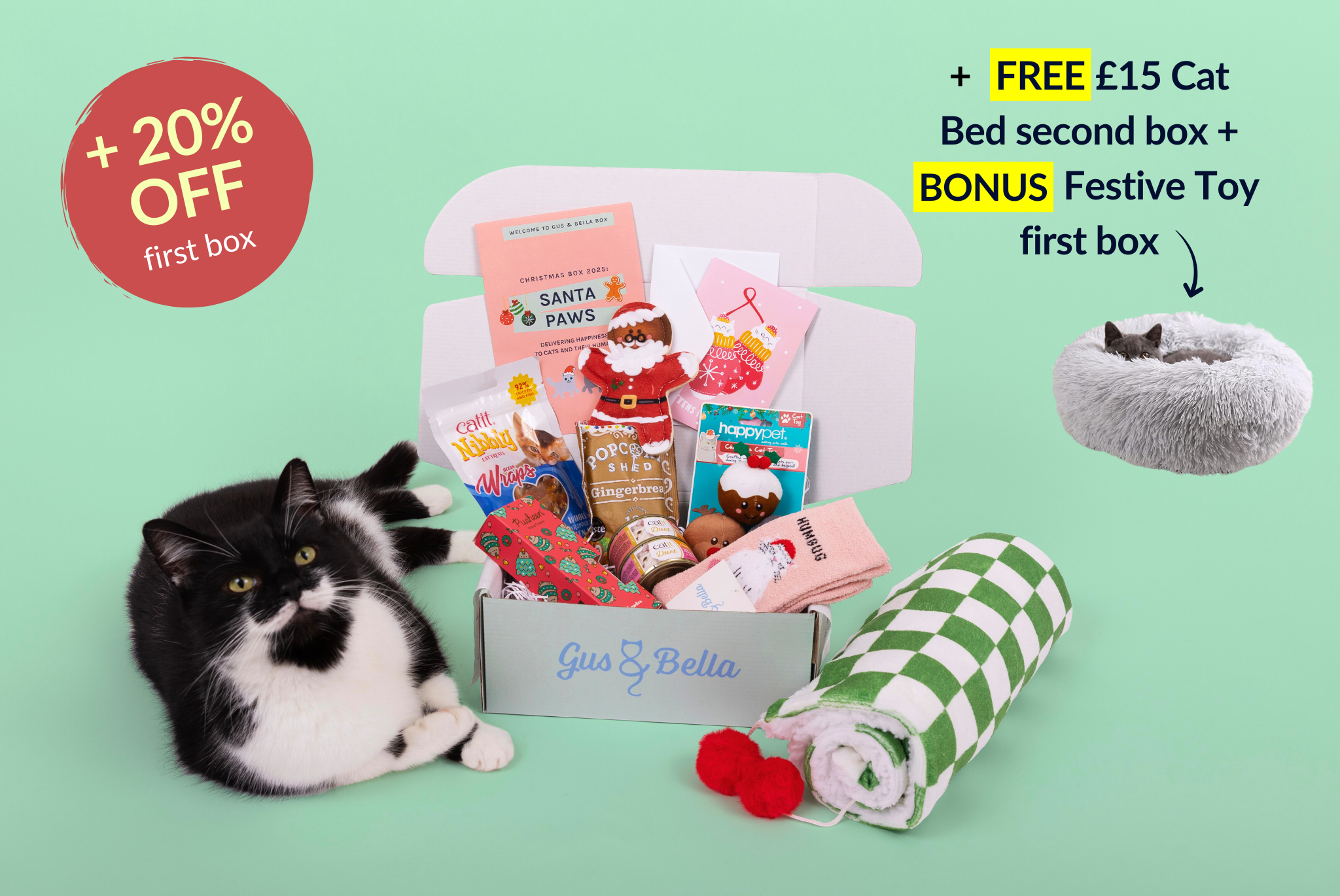 Santa Paws Box Gus & Bella 