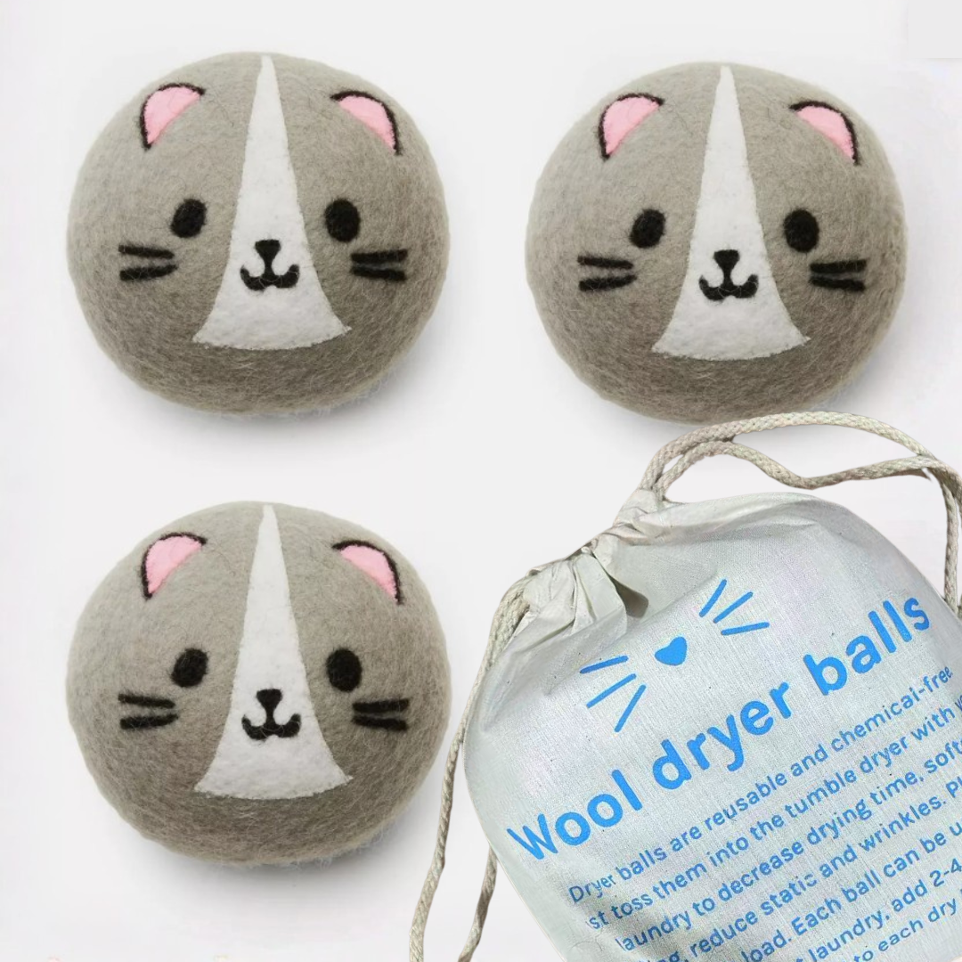 Wool Dryer Balls x4 (Reduce static + tumble drying time)