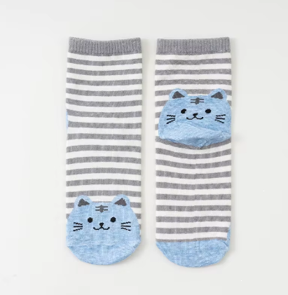 Blue Cat Cotton Socks